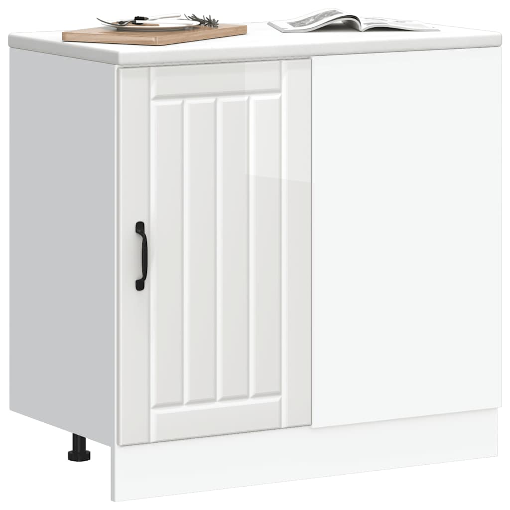 vidaXL Kitchen Base Cabinet "Lucca" High Gloss White Engineered Wood