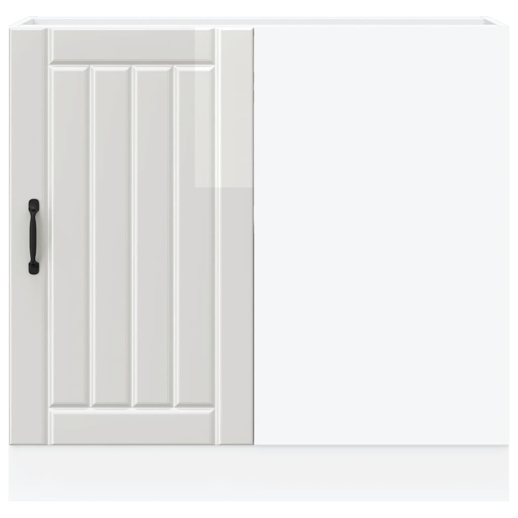 vidaXL Kitchen Base Cabinet "Lucca" High Gloss White Engineered Wood