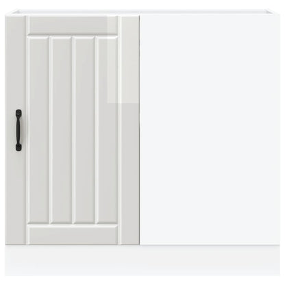 vidaXL Kitchen Base Cabinet "Lucca" High Gloss White Engineered Wood