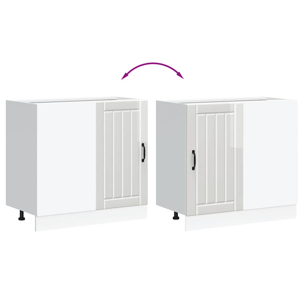 vidaXL Kitchen Base Cabinet "Lucca" High Gloss White Engineered Wood