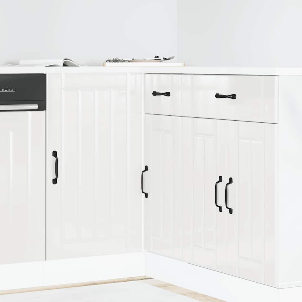 vidaXL Kitchen Base Cabinet "Lucca" High Gloss White Engineered Wood