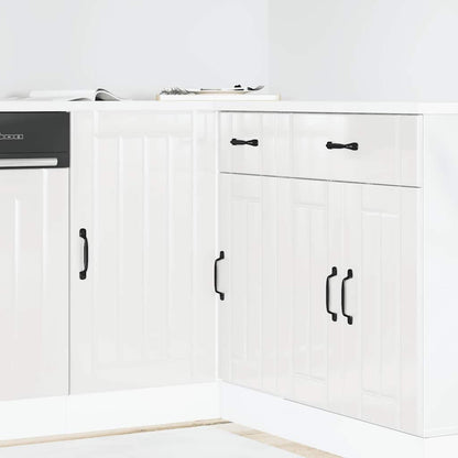 vidaXL Kitchen Base Cabinet "Lucca" High Gloss White Engineered Wood