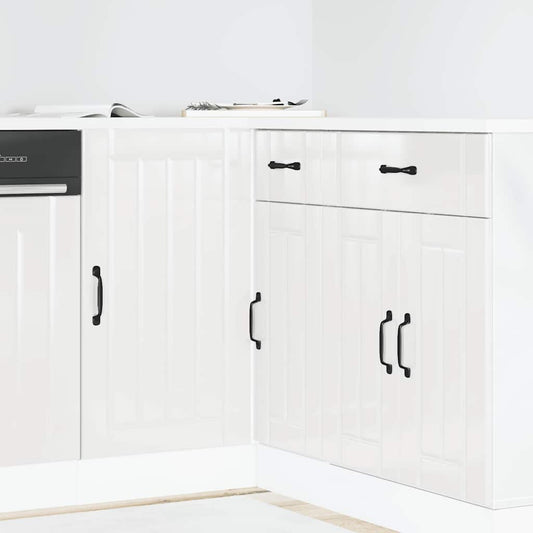vidaXL Kitchen Base Cabinet "Lucca" High Gloss White Engineered Wood