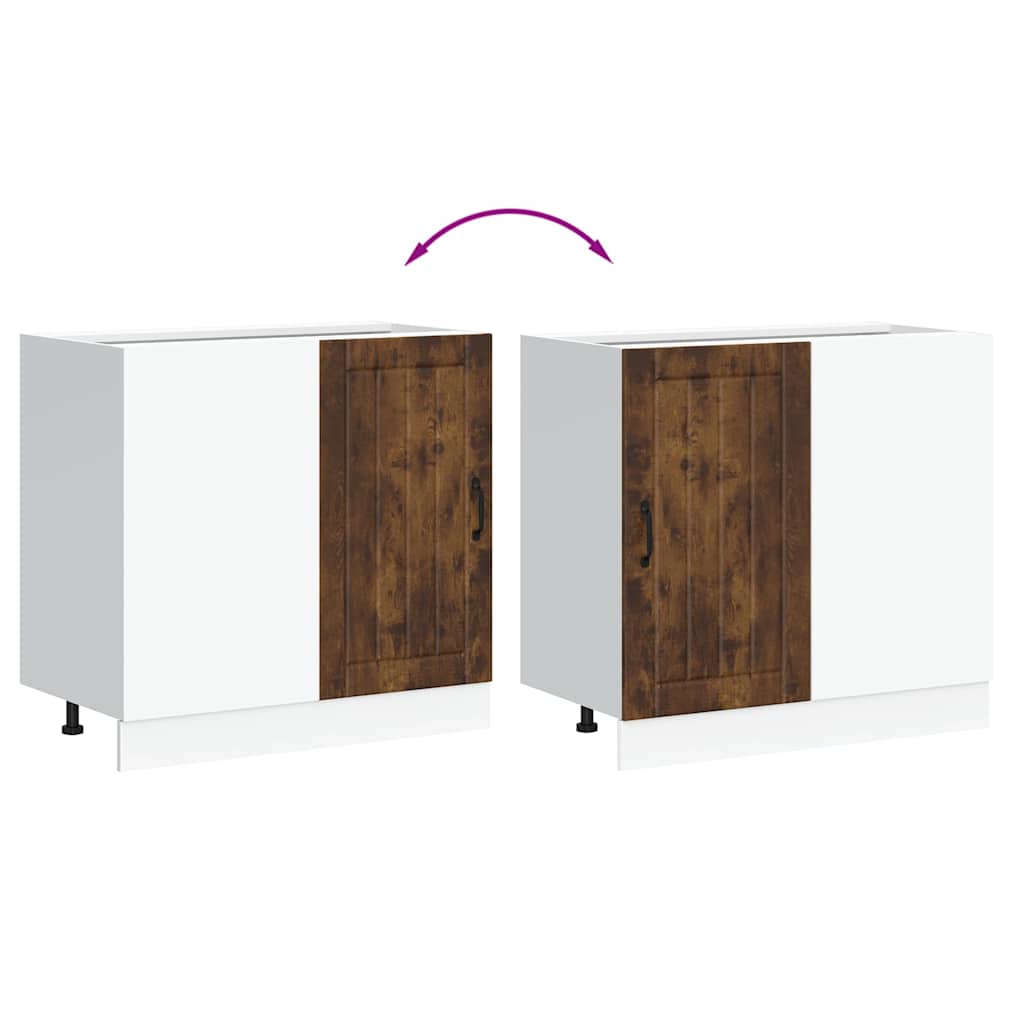 vidaXL Kitchen Base Cabinet Lucca Smoked Oak Engineered Wood