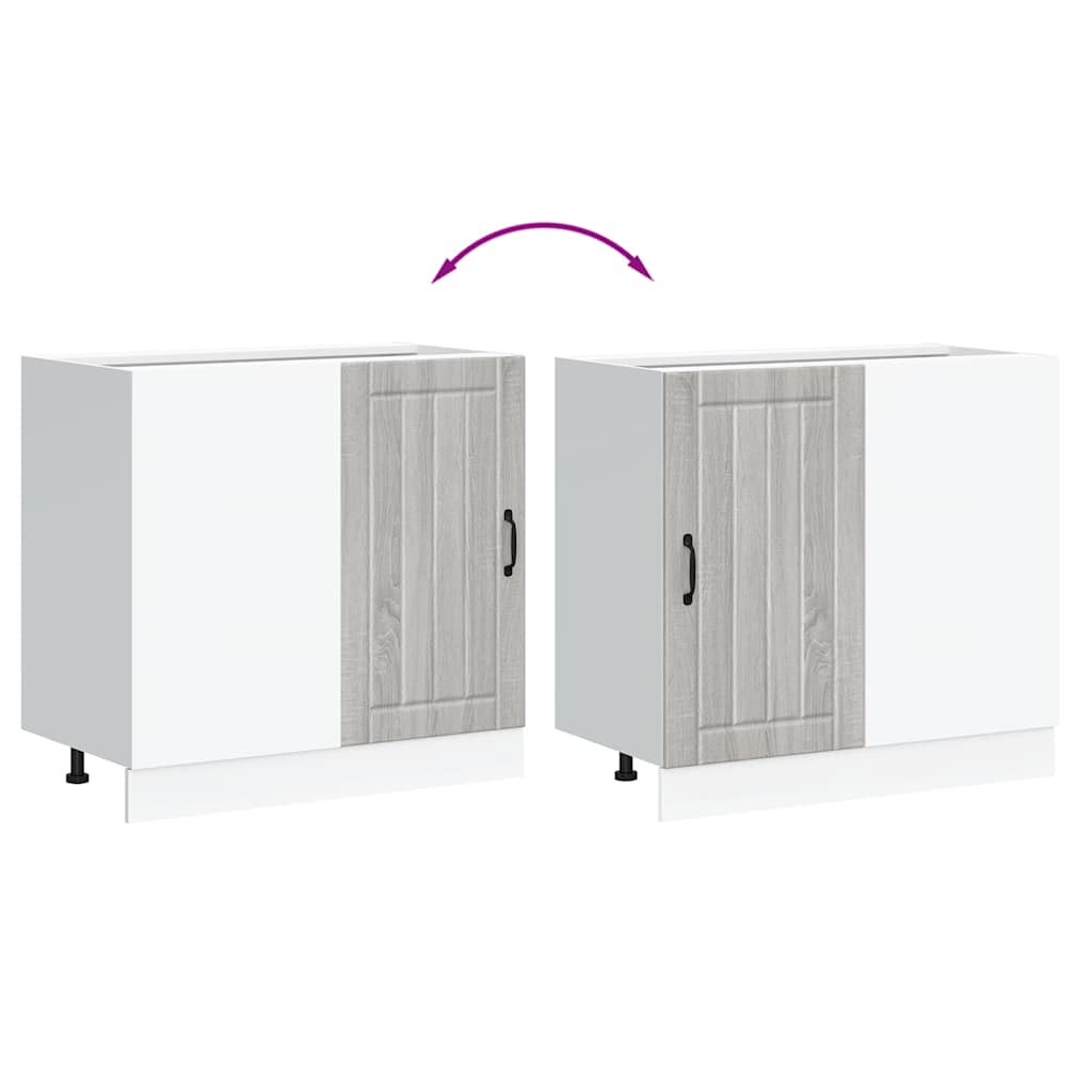 vidaXL Kitchen Base Cabinet Lucca Grey Sonoma Engineered Wood