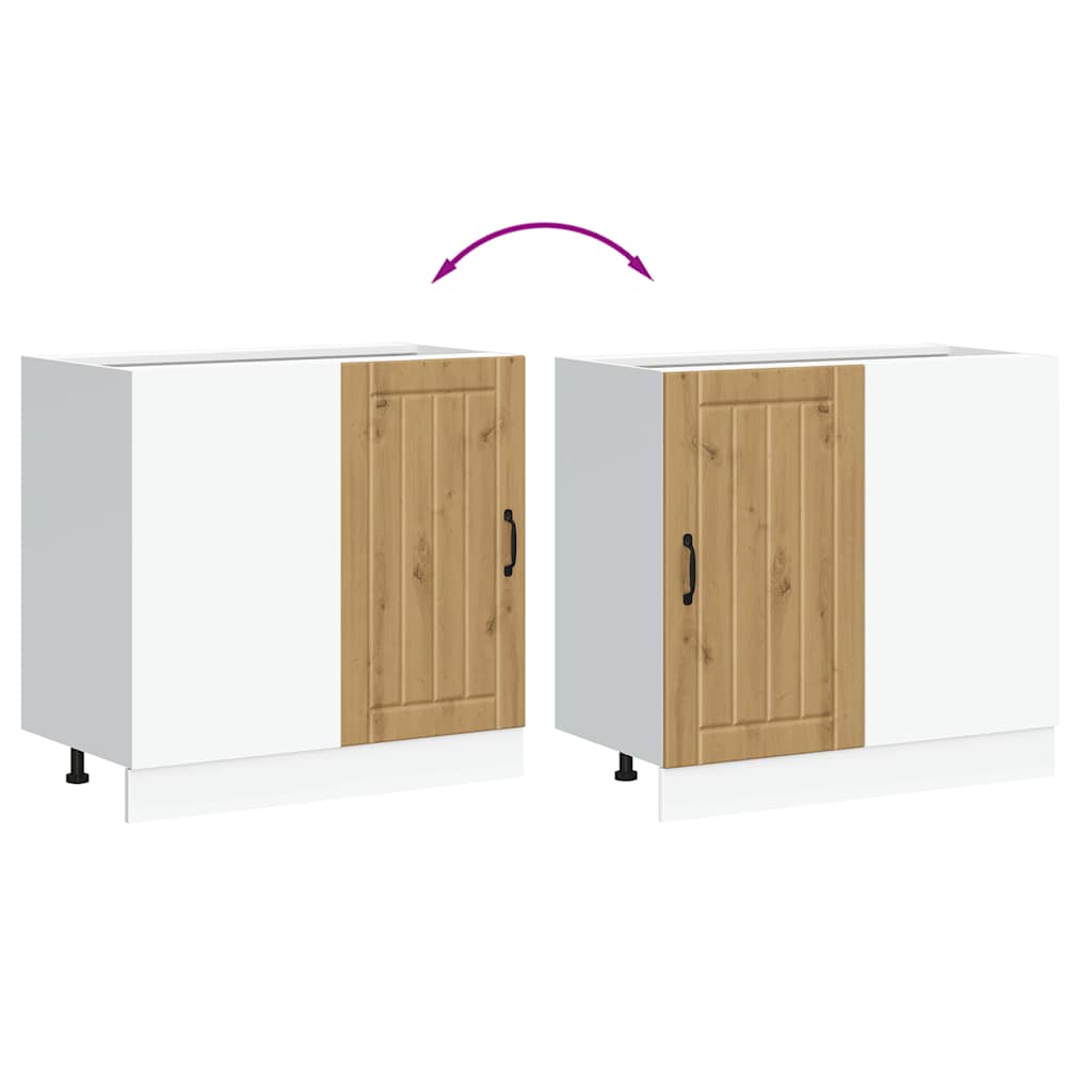 vidaXL Kitchen Base Cabinet Lucca Artisan Oak Engineered Wood