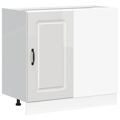 vidaXL Kitchen Base Cabinet "Kalmar" High Gloss White Engineered Wood