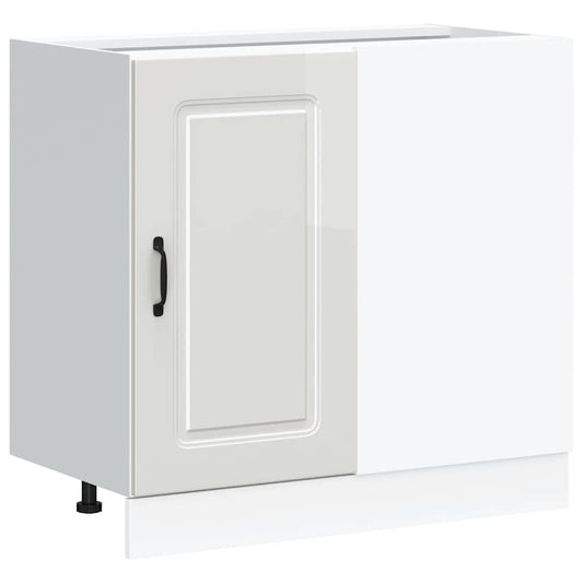 vidaXL Kitchen Base Cabinet "Kalmar" High Gloss White Engineered Wood