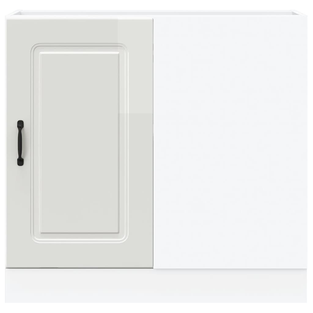 vidaXL Kitchen Base Cabinet "Kalmar" High Gloss White Engineered Wood