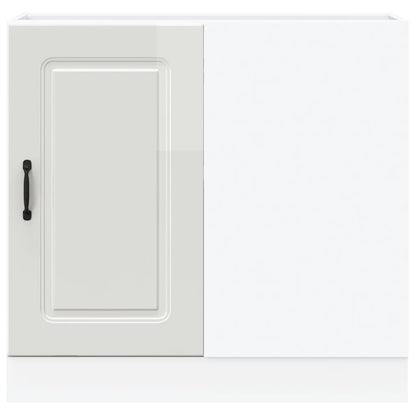 vidaXL Kitchen Base Cabinet "Kalmar" High Gloss White Engineered Wood