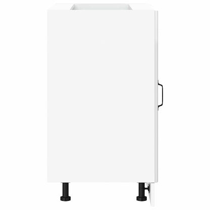 vidaXL Kitchen Base Cabinet "Kalmar" High Gloss White Engineered Wood