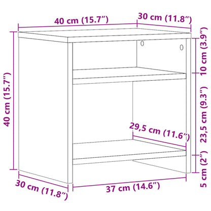 vidaXL Bedside Cabinet Aritisian Oak 40x30x40 cm Engineered Wood