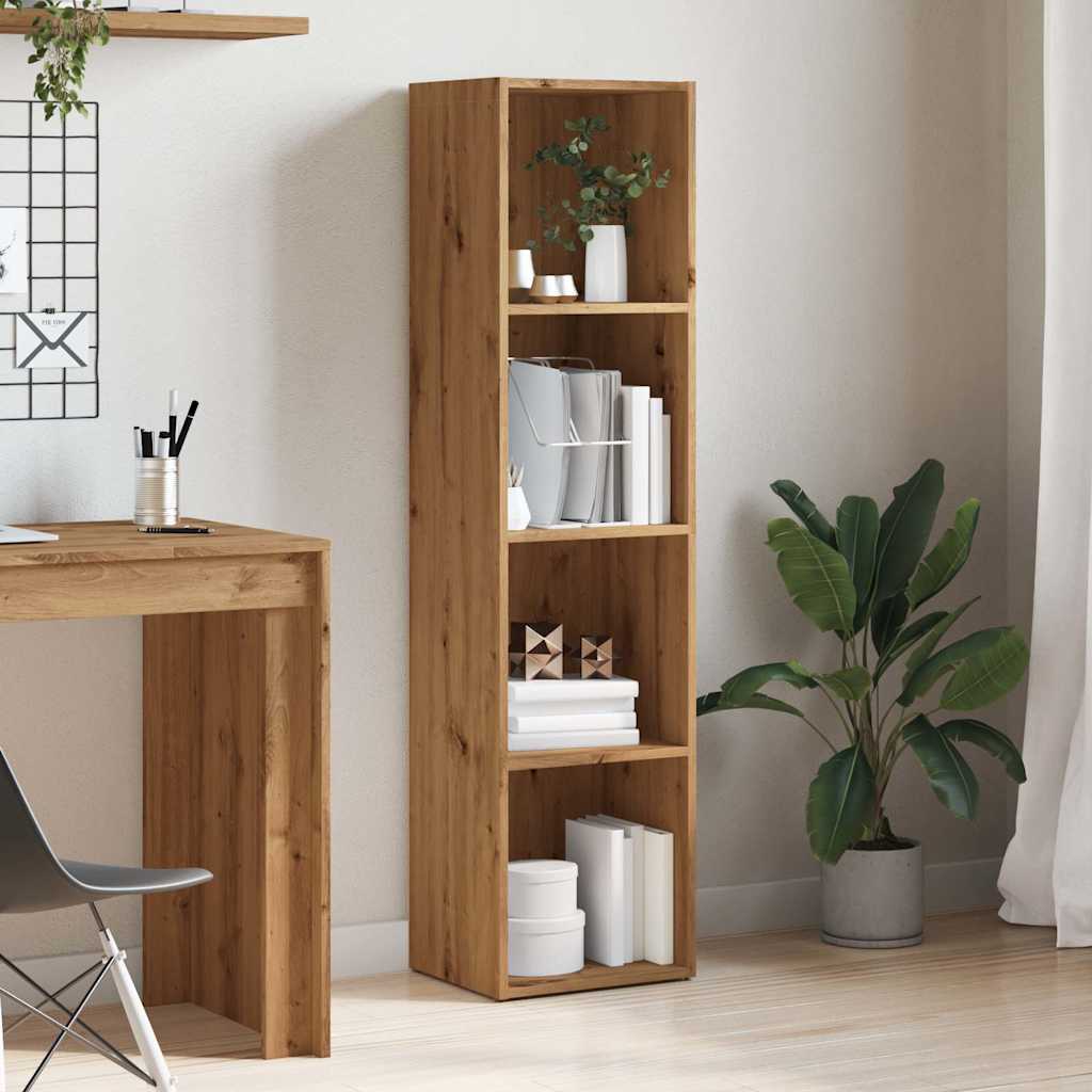vidaXL Book Cabinet Artisan Oak 36x30x143 cm Engineered Wood