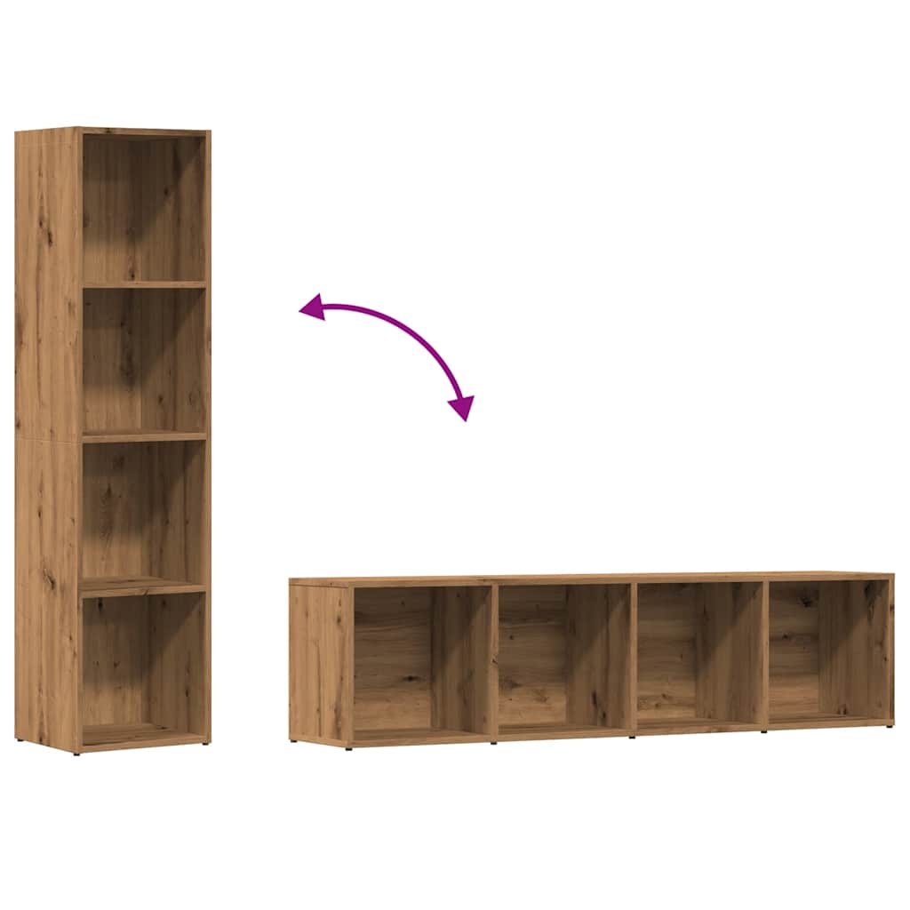 vidaXL Book Cabinet Artisan Oak 36x30x143 cm Engineered Wood