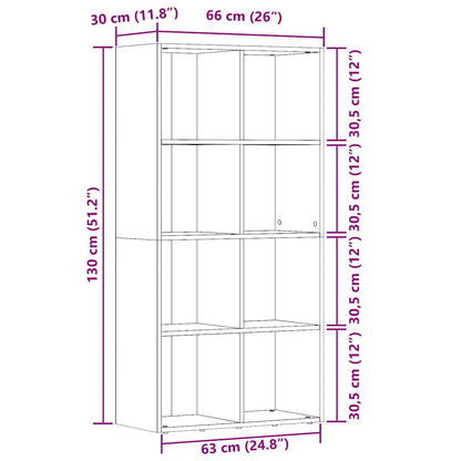 vidaXL Book Cabinet Old Wood 66x30x130 cm Engineered Wood
