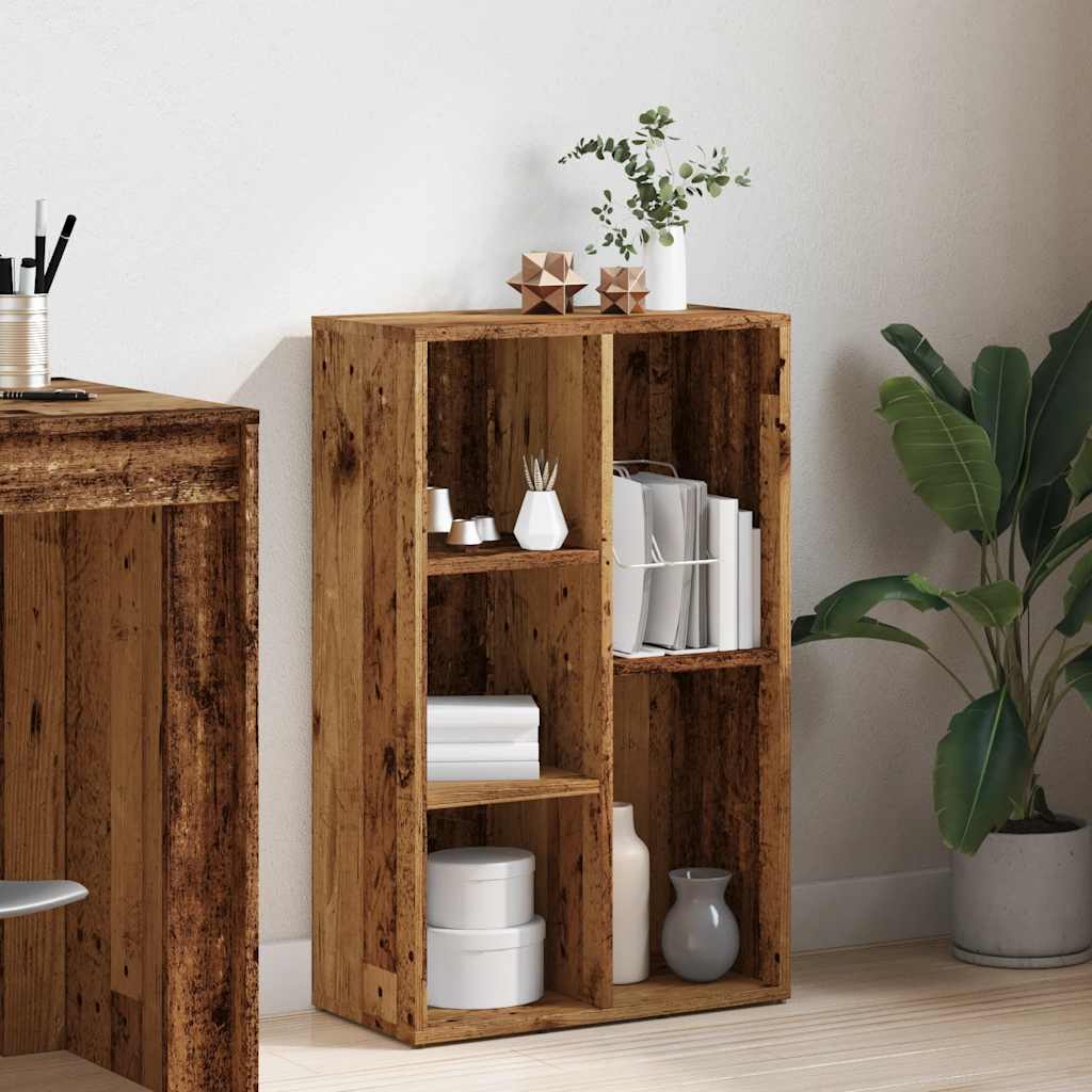 vidaXL Book Cabinet Old Wood 50x25x80 cm Engineered Wood