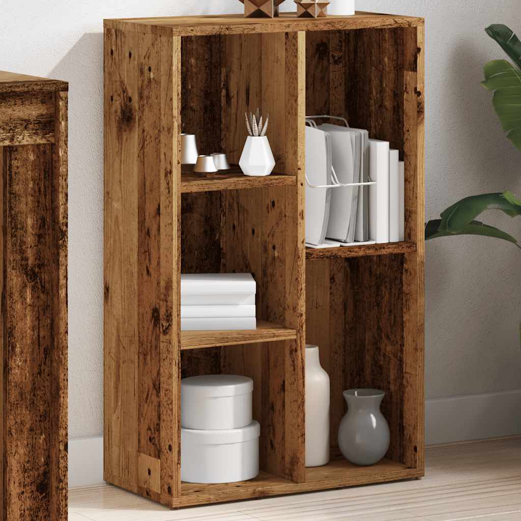 vidaXL Book Cabinet Old Wood 50x25x80 cm Engineered Wood
