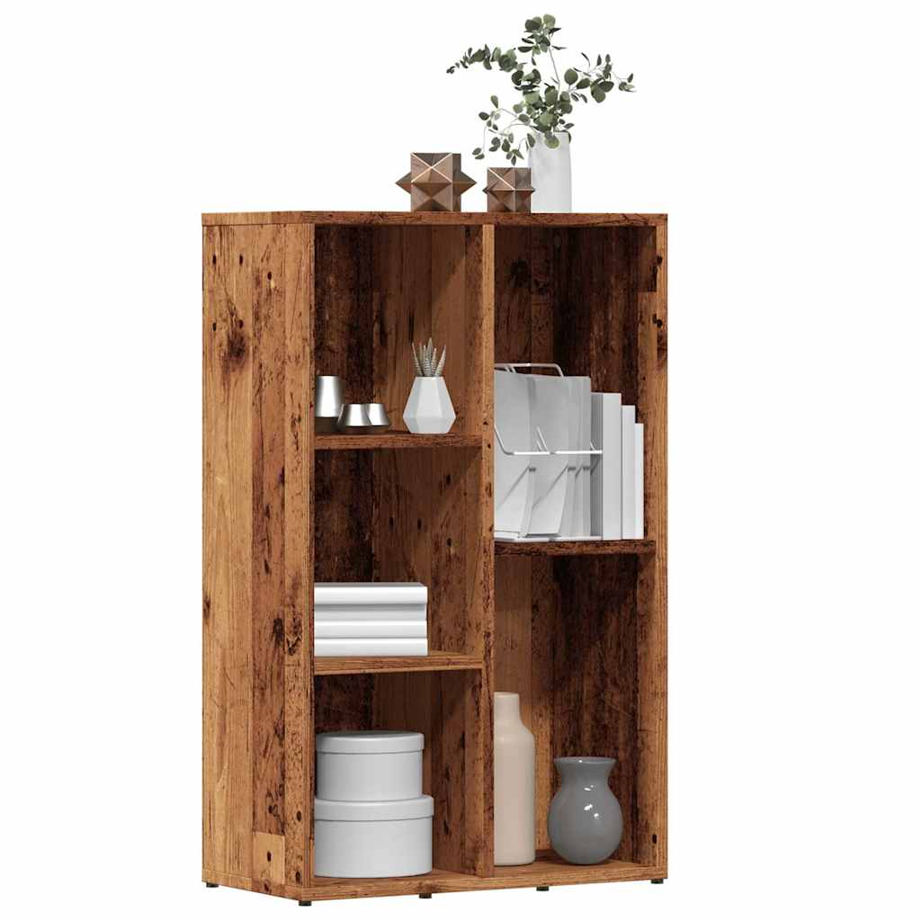 vidaXL Book Cabinet Old Wood 50x25x80 cm Engineered Wood