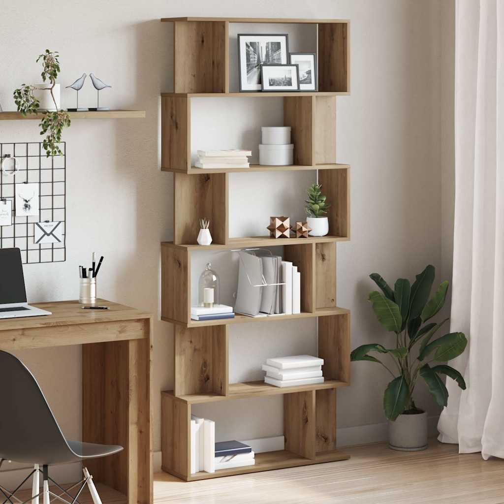 vidaXL Book Cabinet Artisan Oak 80x24x192 cm Engineered Wood