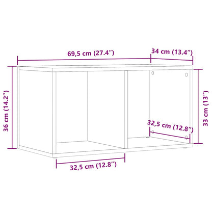 vidaXL LP Storage Box Old Wood 69.5x34x36 cm Engineered Wood