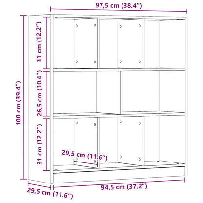 vidaXL Book Cabinet Artisan Oak 97.5x29.5x100 cm Engineered Wood