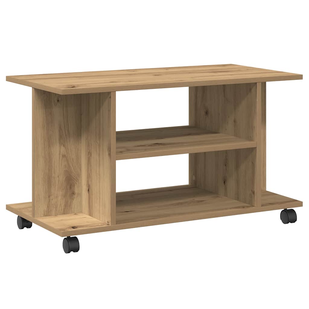 vidaXL TV Cabinet with Castors Artisan Oak 80x40x45 cm Engineered Wood