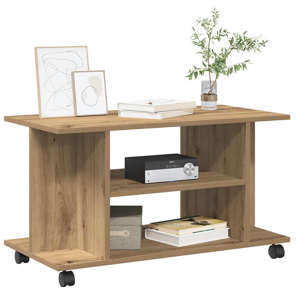 vidaXL TV Cabinet with Castors Artisan Oak 80x40x45 cm Engineered Wood