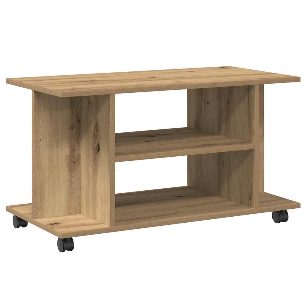 vidaXL TV Cabinet with Castors Artisan Oak 80x40x45 cm Engineered Wood