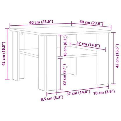 vidaXL Coffee Table Artisan Oak 60x60x42 cm Engineered Wood