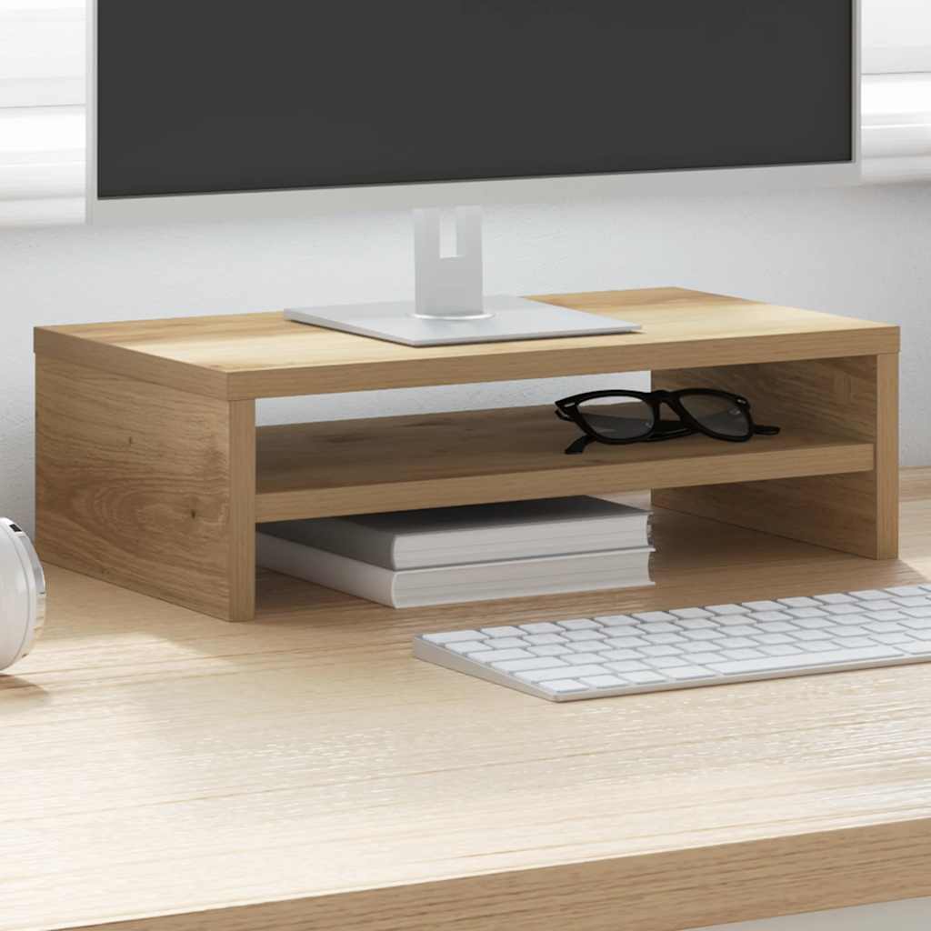 vidaXL Monitor Stand Artisan Oak 42x24x13 cm Engineered Wood