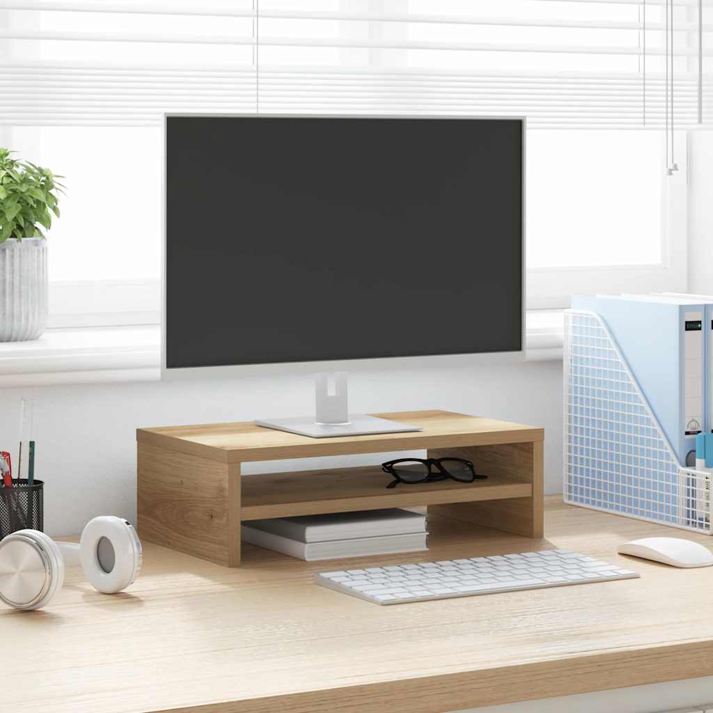 vidaXL Monitor Stand Artisan Oak 42x24x13 cm Engineered Wood