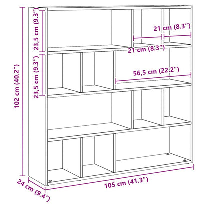 vidaXL Book Cabinet/Room Divider Artisan Oak 105x24x102 cm