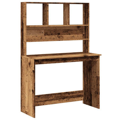 vidaXL Desk with Shelves Old Wood 102x45x148 cm Engineered Wood