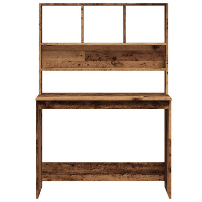 vidaXL Desk with Shelves Old Wood 102x45x148 cm Engineered Wood