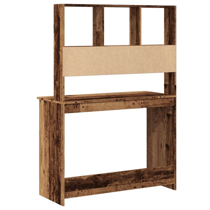 vidaXL Desk with Shelves Old Wood 102x45x148 cm Engineered Wood