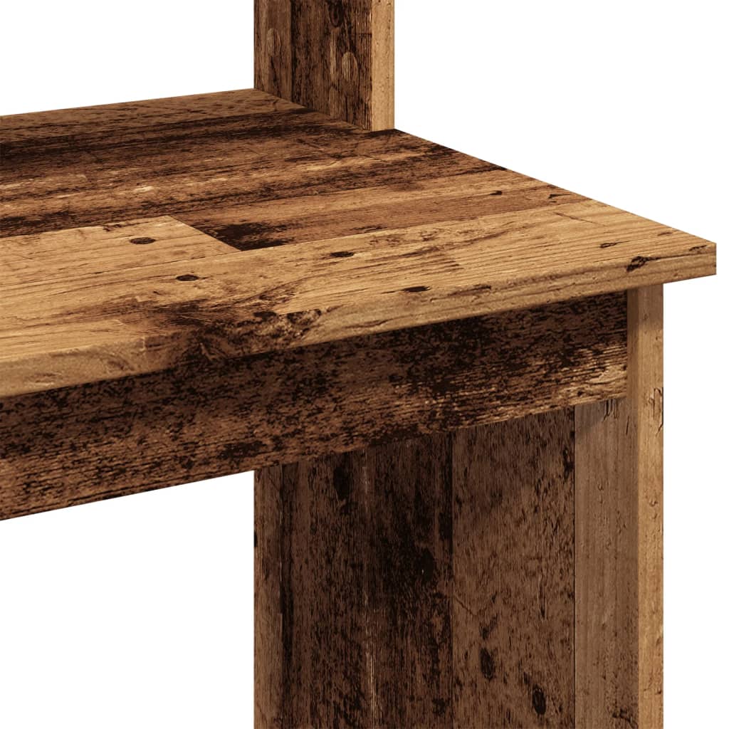 vidaXL Desk with Shelves Old Wood 102x45x148 cm Engineered Wood