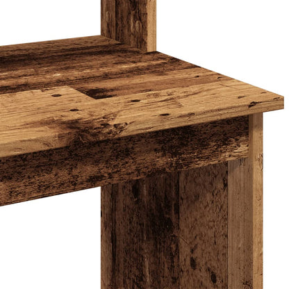 vidaXL Desk with Shelves Old Wood 102x45x148 cm Engineered Wood