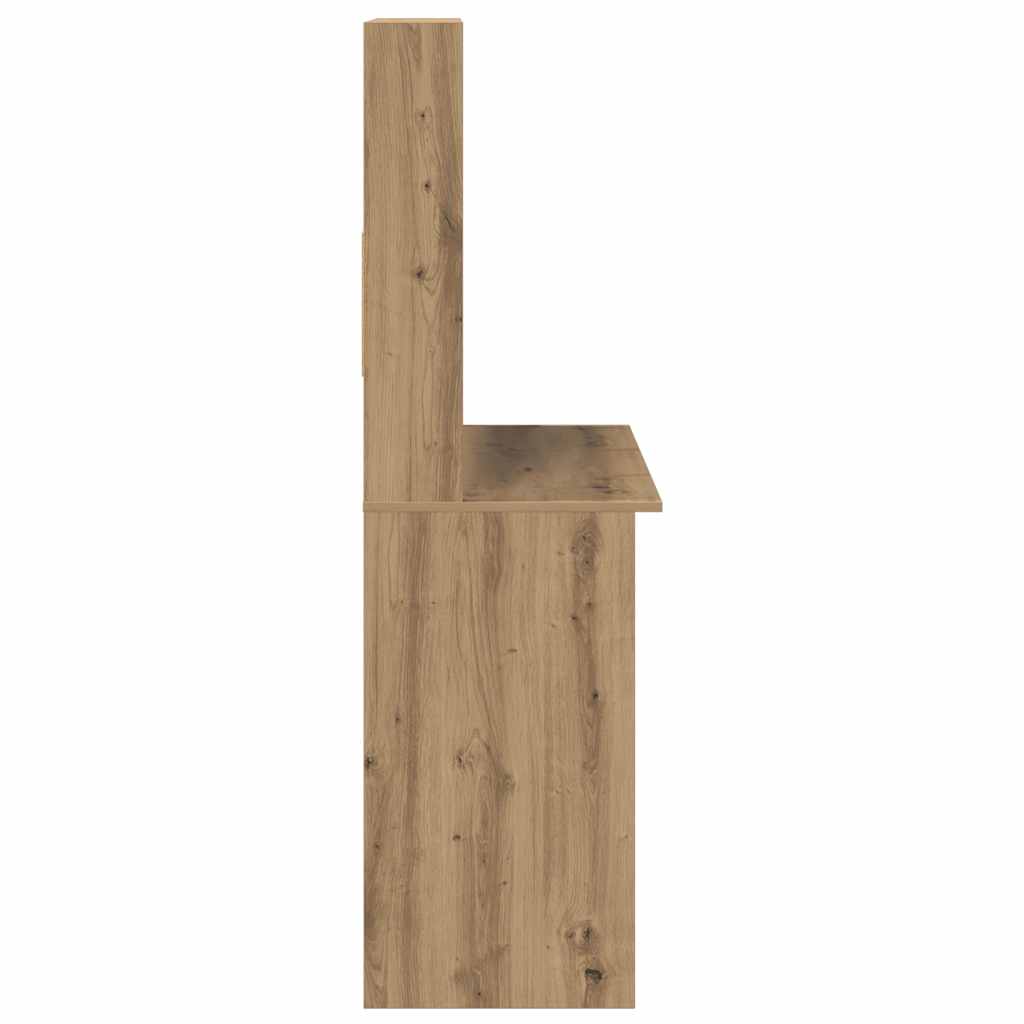 vidaXL Desk with Shelves Artisan Oak 102x45x148 cm Engineered Wood