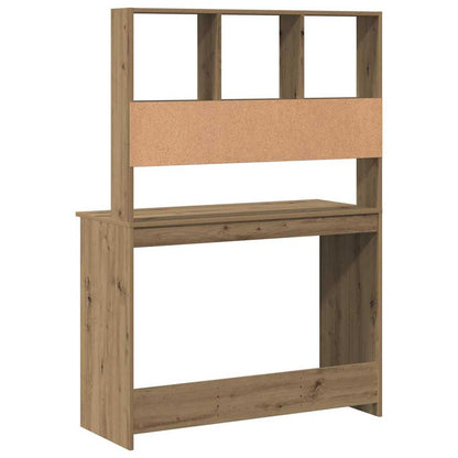 vidaXL Desk with Shelves Artisan Oak 102x45x148 cm Engineered Wood