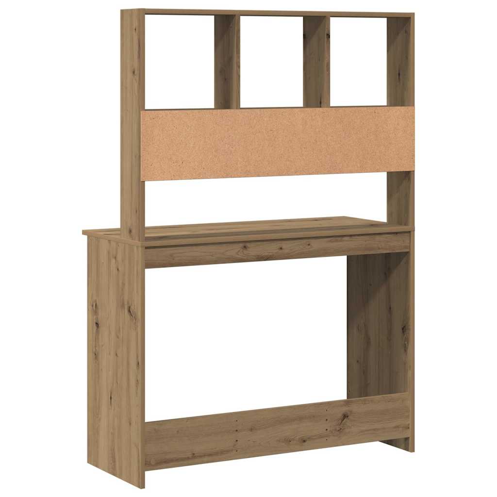 vidaXL Desk with Shelves Artisan Oak 102x45x148 cm Engineered Wood