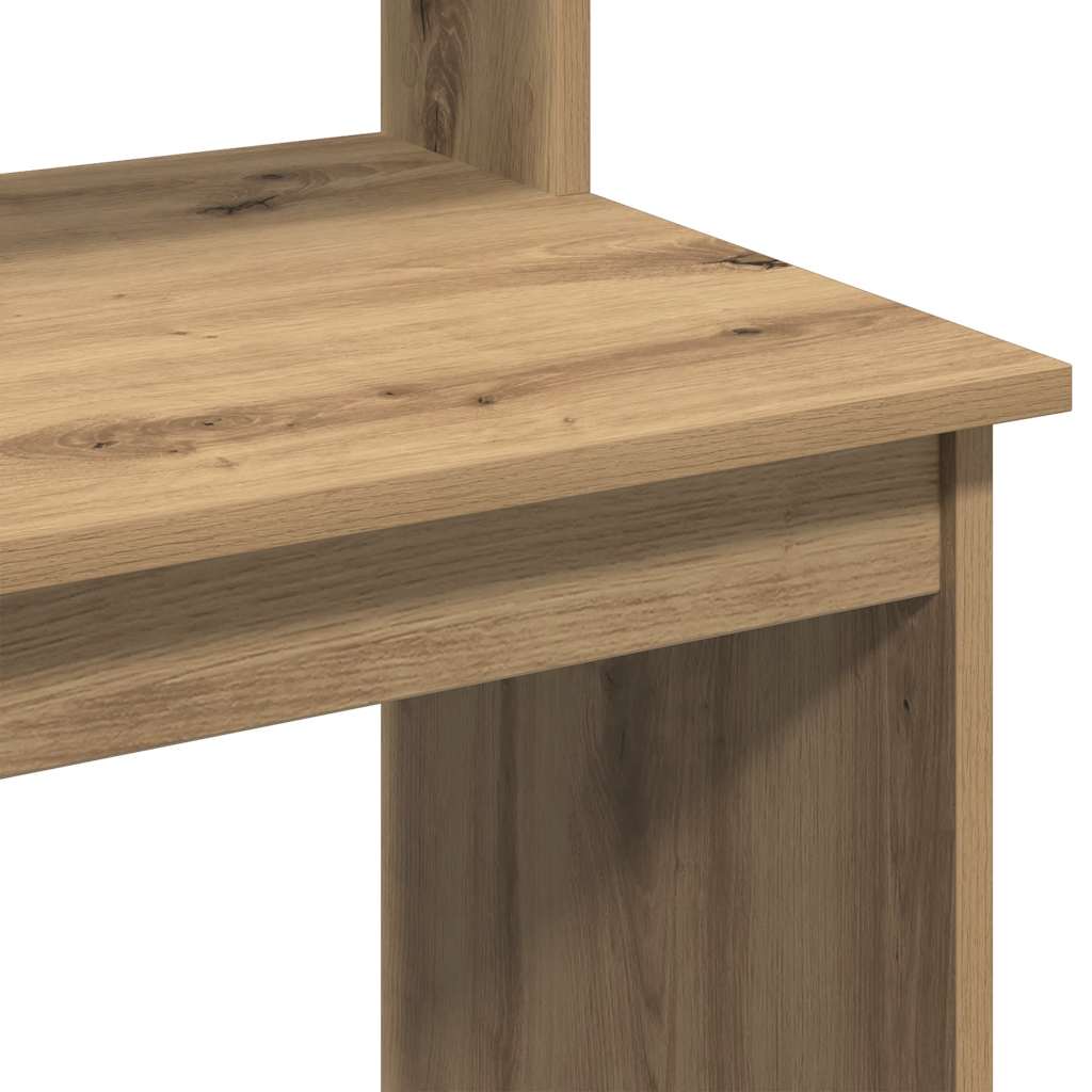 vidaXL Desk with Shelves Artisan Oak 102x45x148 cm Engineered Wood