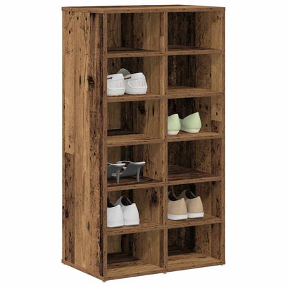 vidaXL Shoe Rack Old Wood 54x34x100.5 cm Engineered Wood