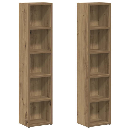 vidaXL CD Cabinets 2 pcs Artisan Oak 21x16x93,5 cm Engineered Wood
