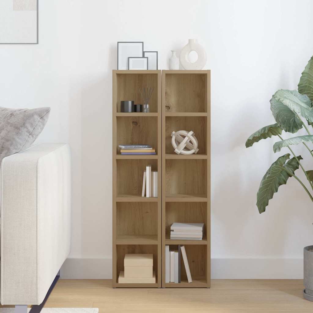 vidaXL CD Cabinets 2 pcs Artisan Oak 21x16x93.5 cm Engineered Wood