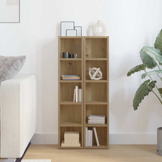vidaXL CD Cabinets 2 pcs Artisan Oak 21x16x93.5 cm Engineered Wood