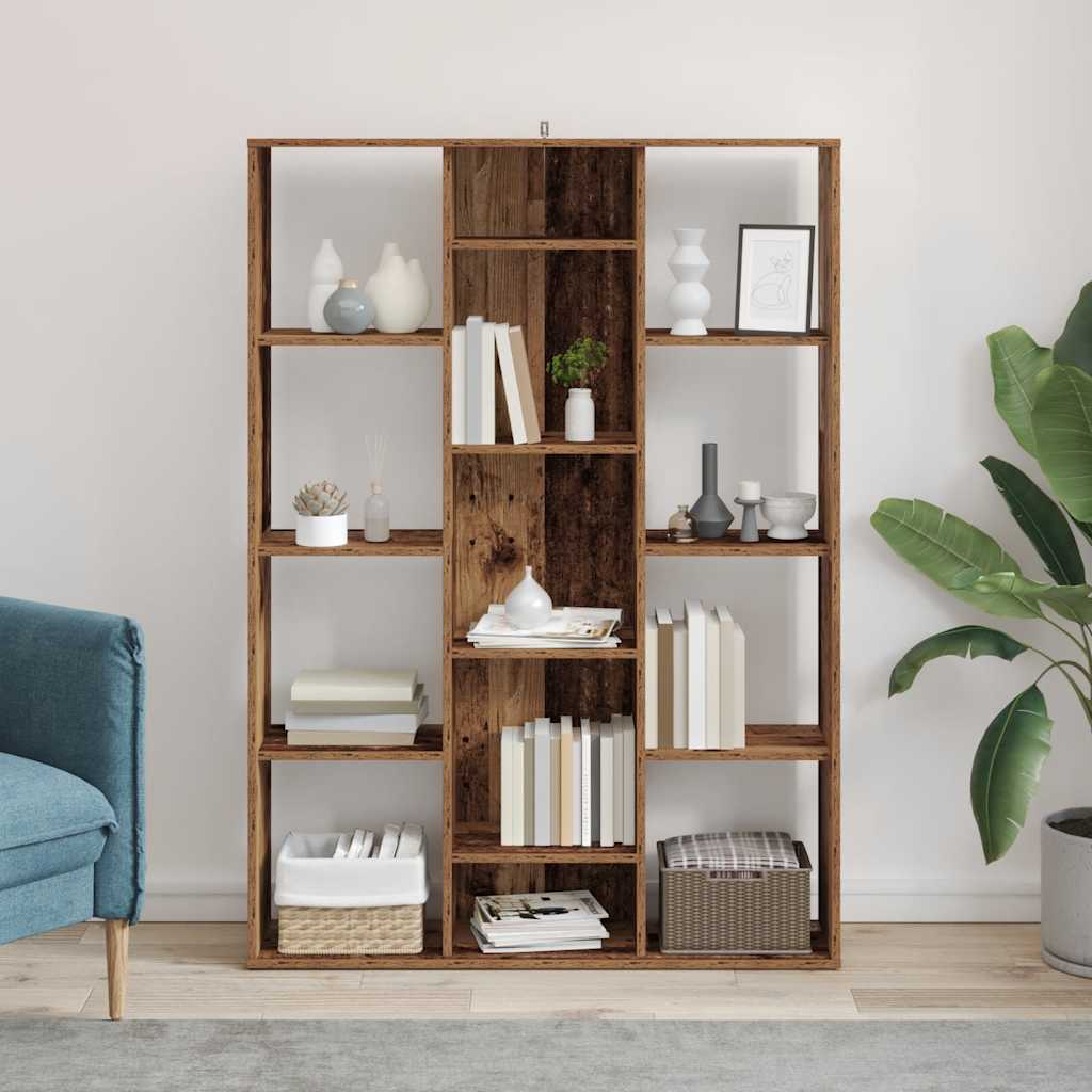 vidaXL Room Divider/Book Cabinet Old Wood 100x24x140 cm Engineered Wood