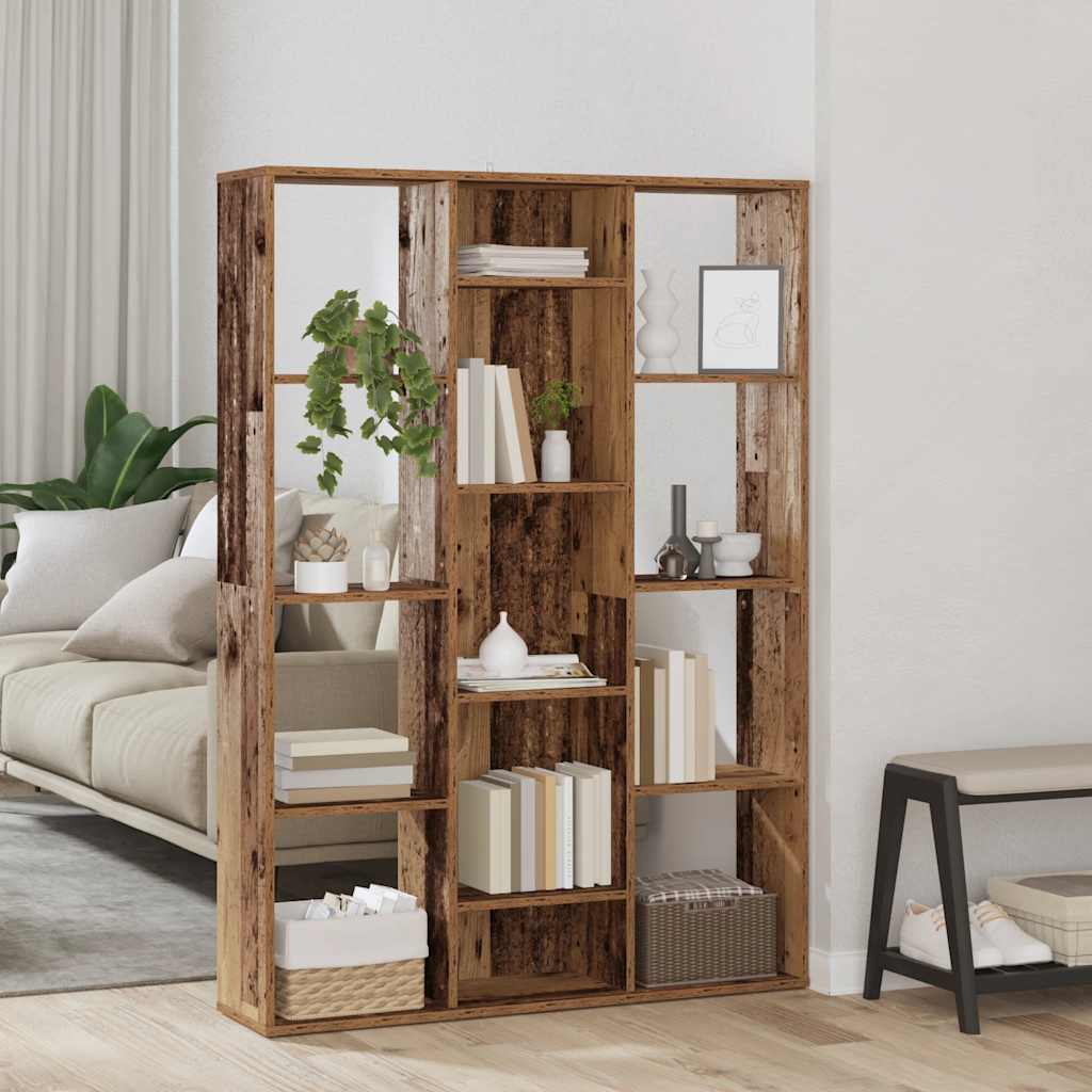 vidaXL Room Divider/Book Cabinet Old Wood 100x24x140 cm Engineered Wood