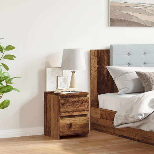 vidaXL Bedside Cabinet Old Wood 30x30x40 cm Engineered Wood