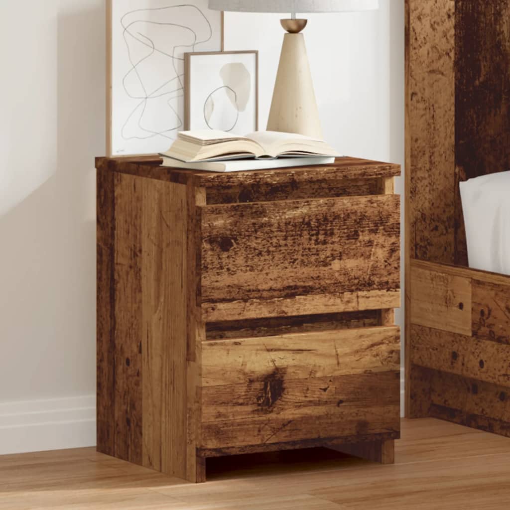 vidaXL Bedside Cabinets 2 pcs Old Wood 30x30x40 cm Engineered Wood