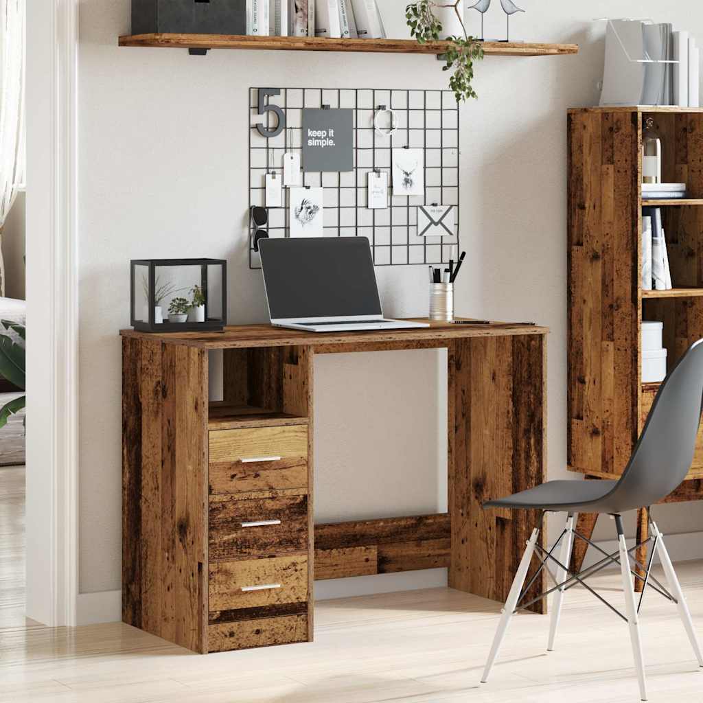 vidaXL Desk Old Wood 102x50x76 cm Engineered Wood